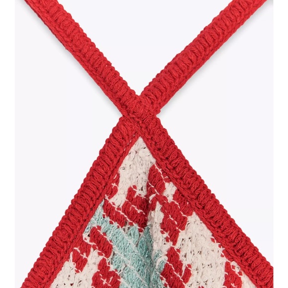 NWT - Zara Knit Maxi Dress - Zara Red and Blue Patterned Maxi Dress, size medium - Picture 7 of 15